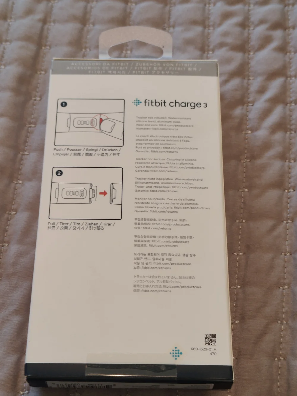 fitbit Charge 3 Black Perforated Sport Band
